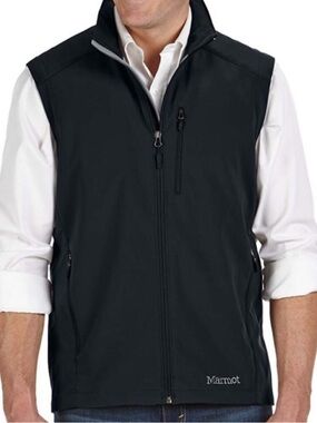 Marmot Approach Black Water Repellent Full Zip Vest  Size L